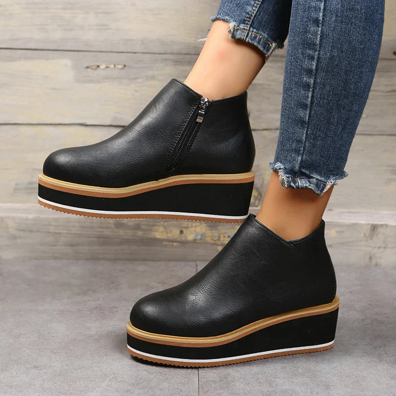 Lune London | Women's ankle boots with platform and side zipper