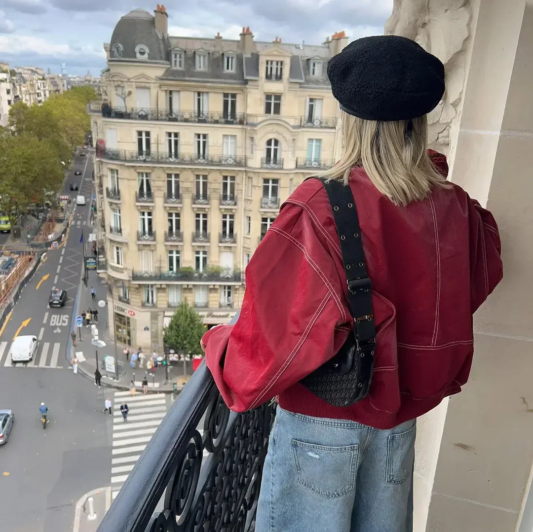 Lune London | Oversized leather bomber jacket