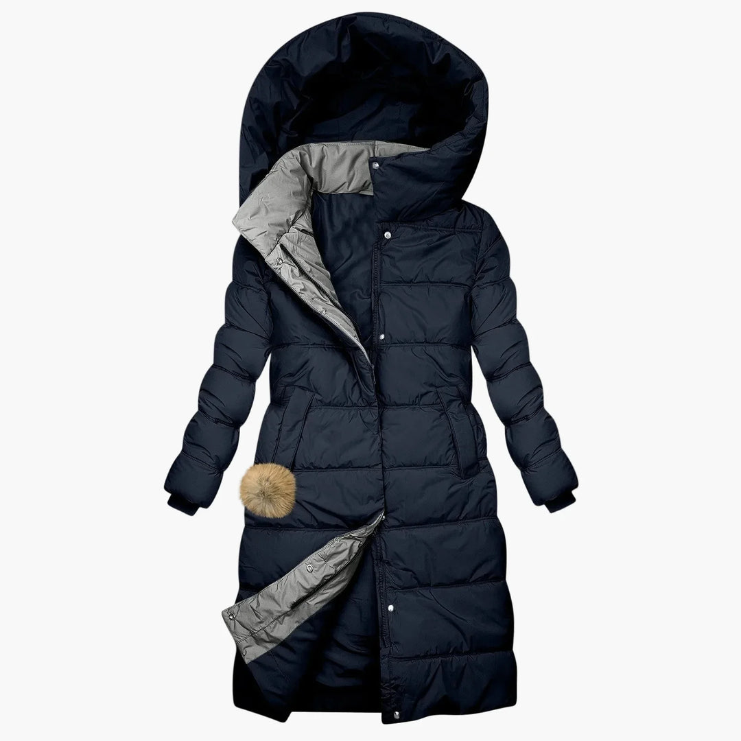Lune London | Quilted winter coat with hood - Long down jacket and windproof for everyday and leisure