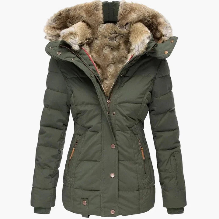 Lune London | Quilted winter jacket with hood and synthetic fur - Highlight your silhouette, ideal for cold days