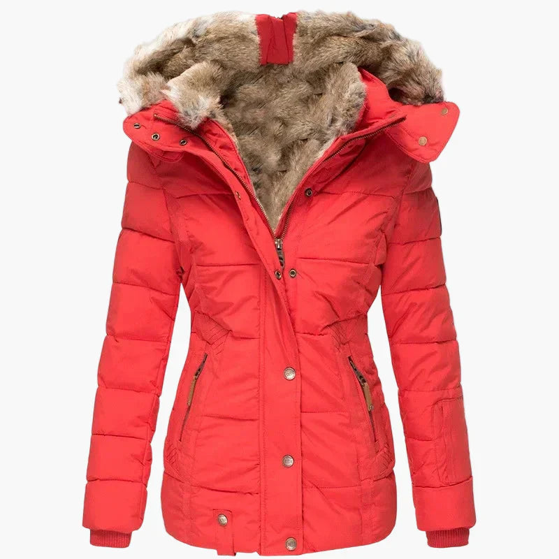 Lune London | Winter jacket with hood and faux fur trim - Stylish and fitted outdoor jacket for cold days
