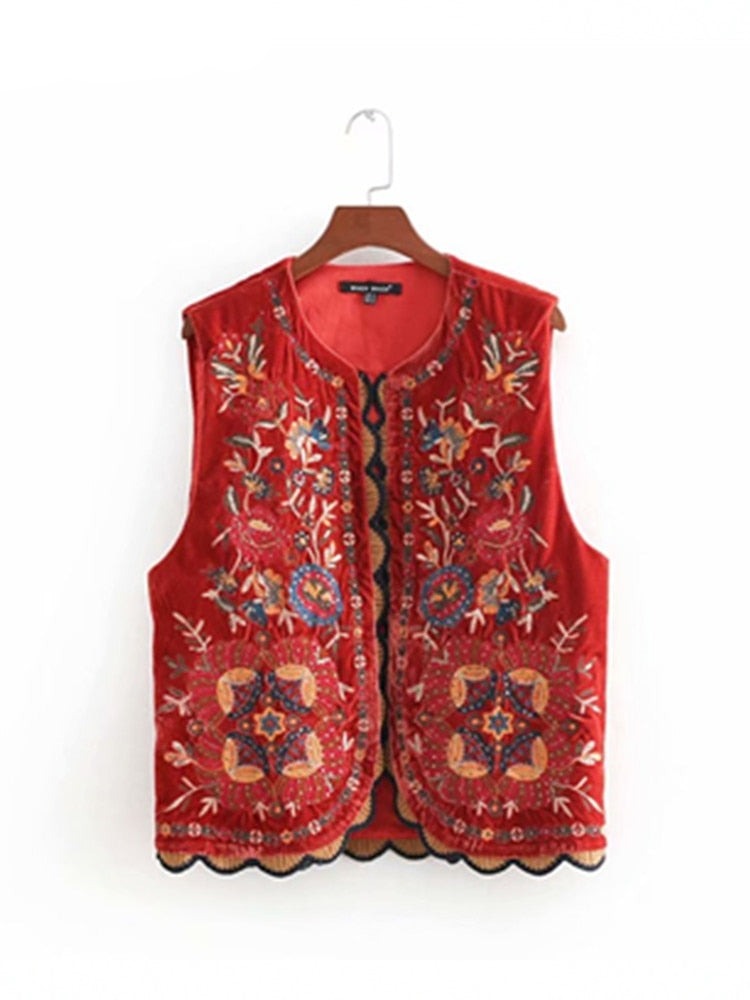 Lune London | Waistcoat with sequin floral embroidery, patchwork waist coat made of velvet
