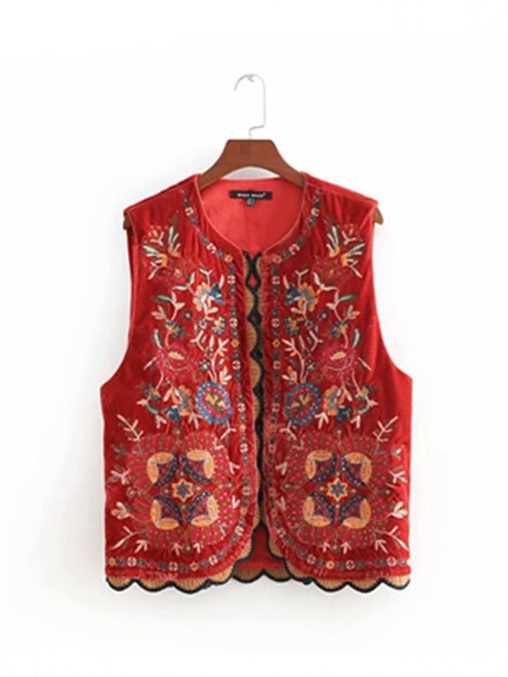 Lune London | Waistcoat with sequin floral embroidery, patchwork waist coat made of velvet