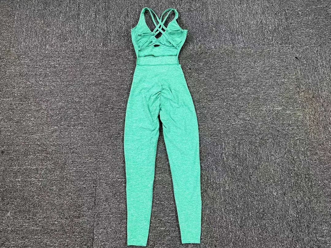 Lune London | Sporty Jumpsuit Women Sportswear Push-Up Gym Set Women Fitness Overall Lycra Sports Outfit for Women Sportswear Yoga Clothing Pink