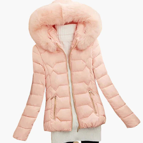 Lune London | Quilted winter jacket with hood and large collar - Elegant urban style for cold days