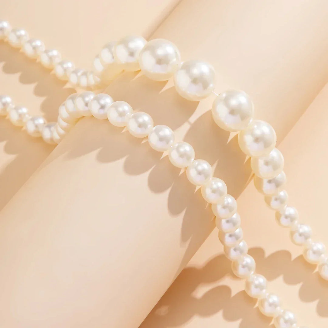 Chic und Stil | Embellished Double Layer Necklaces Set for Women