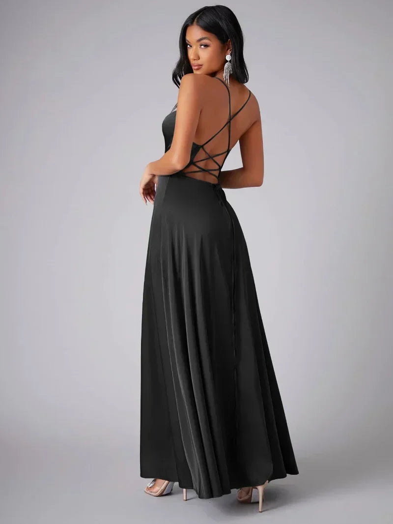 Lune London | Silk Maxi Dress with Braided Back Dress Yourself for Formal Occasions Lucette
