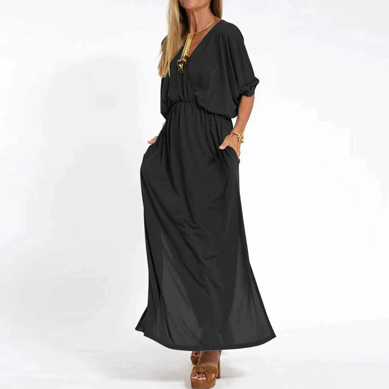 Lune London | Elegant Boho Maxi Dress with Waistband