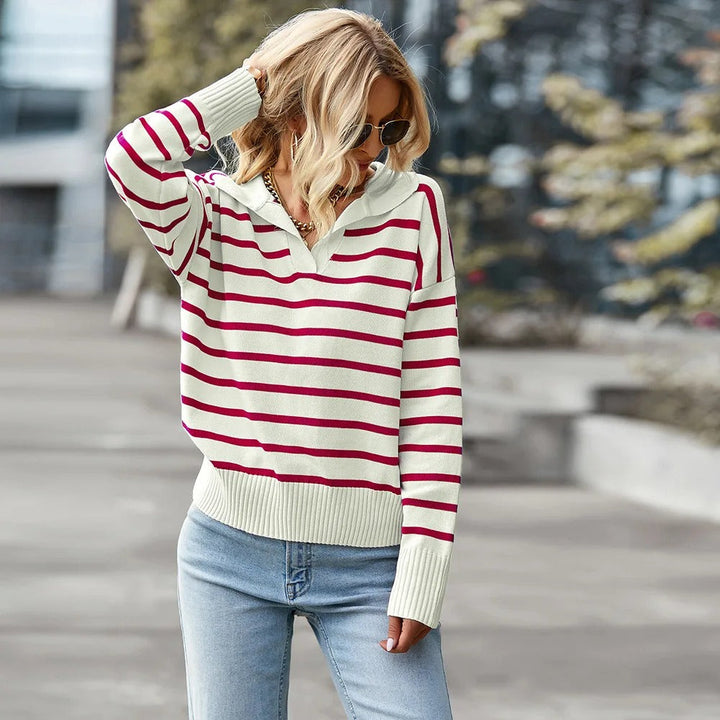 Lune London | Striped V neck Sweater