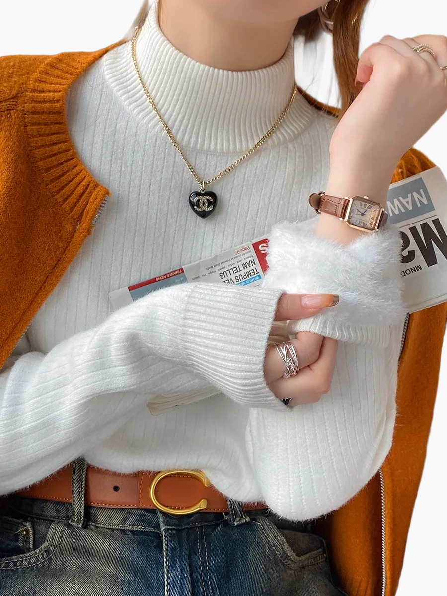 Lune London | Basic Knitted Turtleneck Sweater with Long Sleeves for Everyday and Office