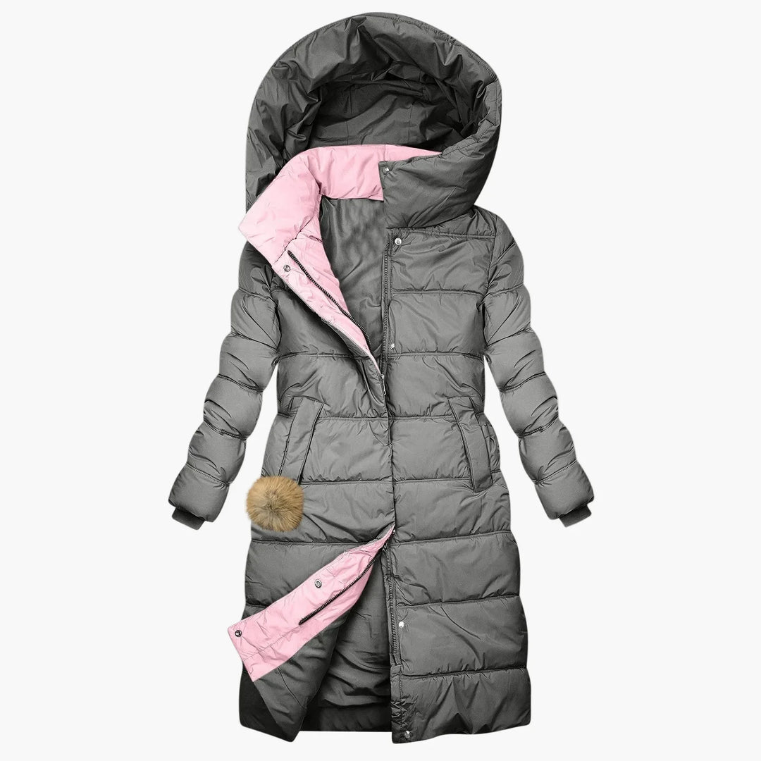 Lune London | Quilted winter coat with hood - Long down jacket and windproof for everyday and leisure