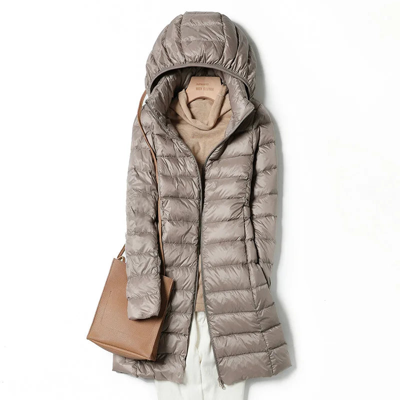 Lune London | Lightweight winter jacket for women with removable hood