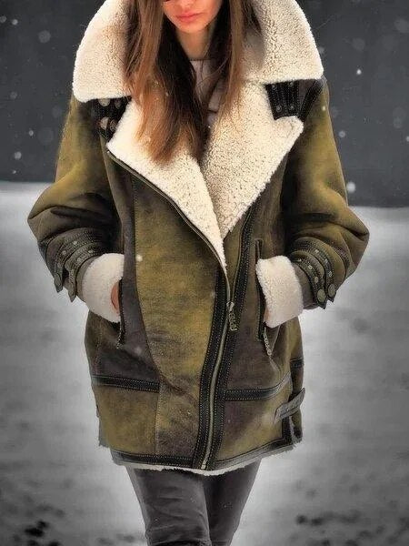 Lune London | Stylish Suede Sherpa Jacket for Women