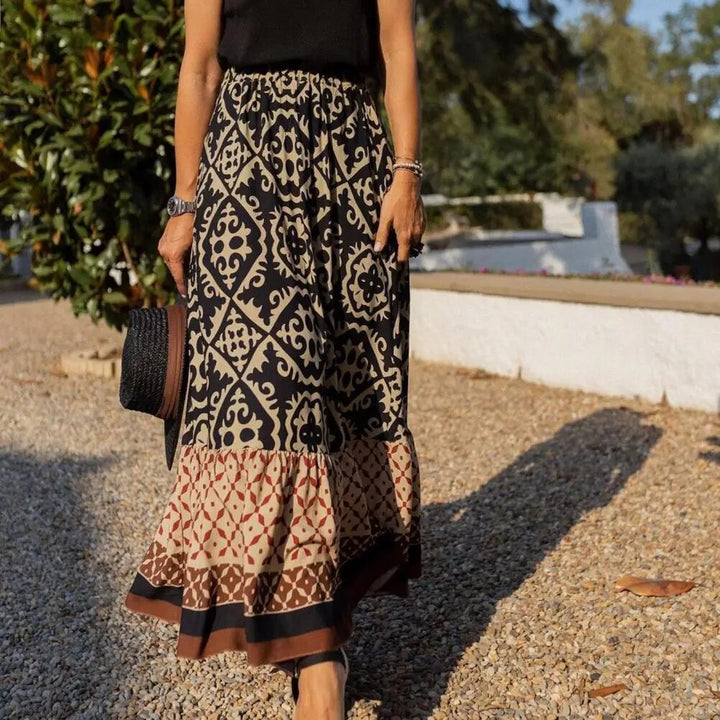 Lune London | Boho Print Maxi Skirt for Women