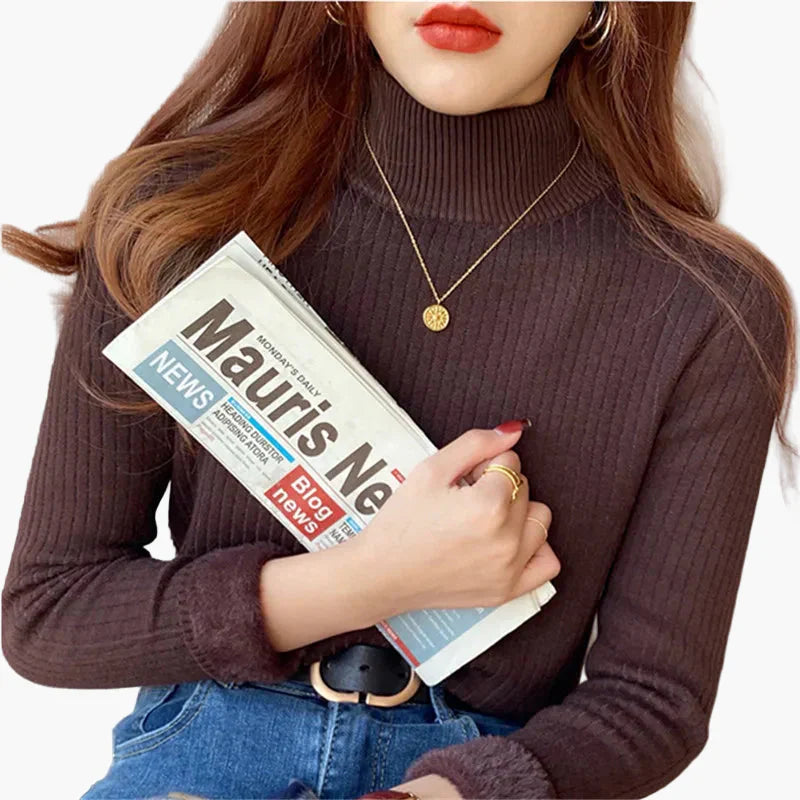 Lune London | Basic Knitted Turtleneck Sweater with Long Sleeves for Everyday and Office