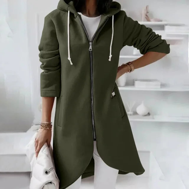 Lune London | Hooded cardigan with curved hem