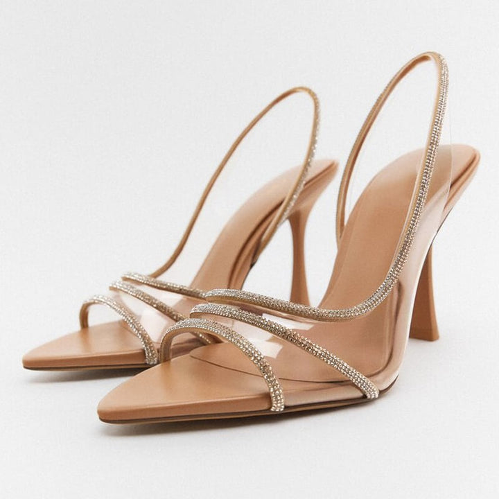 Chic und Stil | Elegant High-Heeled Sandals Stiletto Slingback Peep Toe Shoes