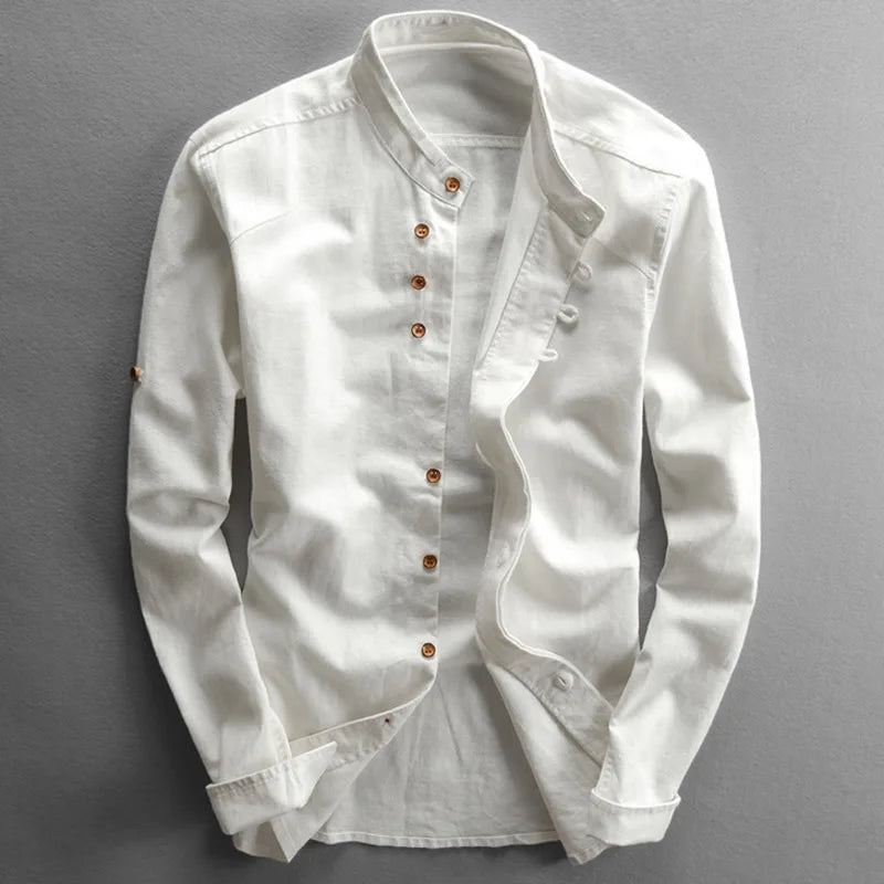 Lune London | Men's Long Sleeve Shirt Made of Linen and Cotton in Japanese Style