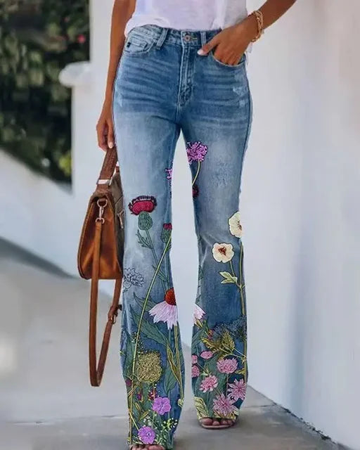 Women's Denim Flared Jeans with Trendy Cut & High Fit Lune London
