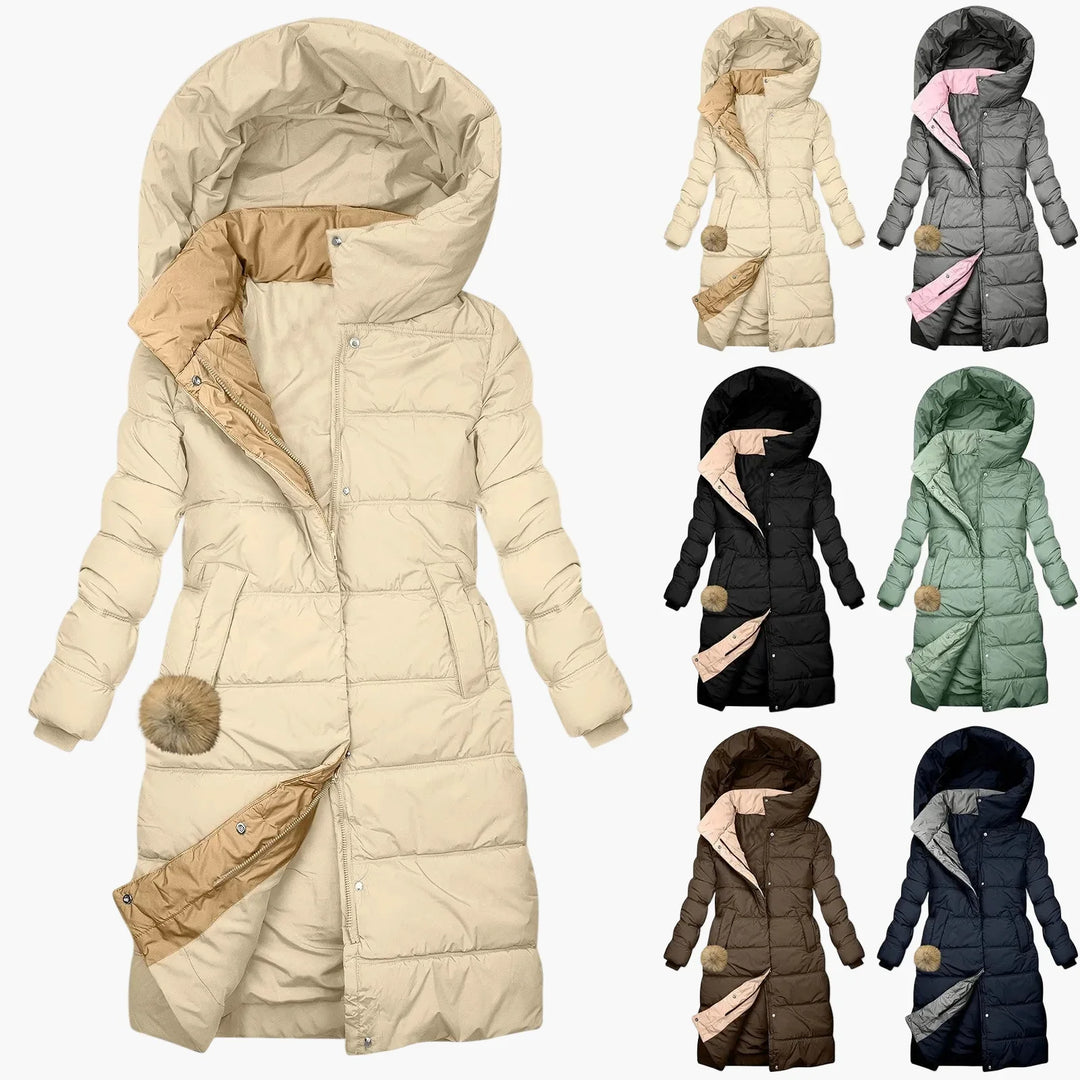 Lune London | Quilted winter coat with hood - Long down jacket and windproof for everyday and leisure