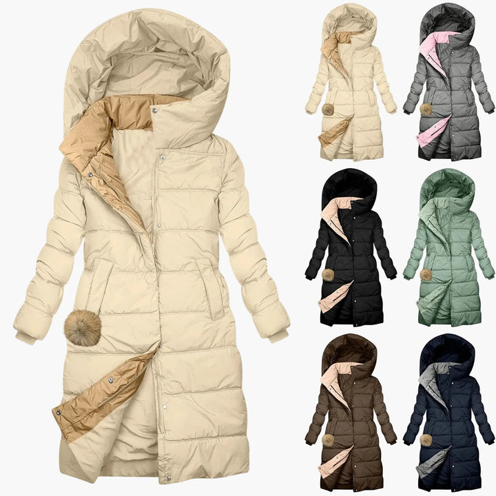 Lune London | Quilted winter coat with hood - Long down jacket and windproof for everyday and leisure