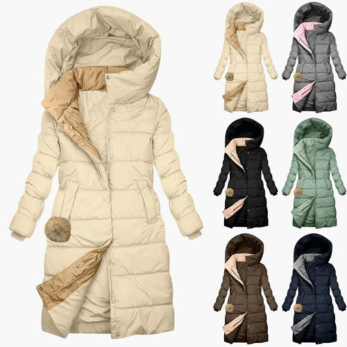 Lune London | Quilted winter coat with hood - Long down jacket and windproof for everyday and leisure