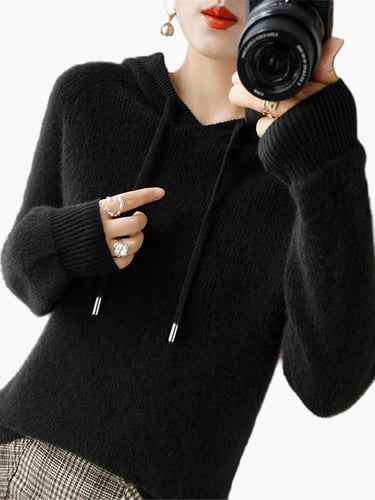 Lune London | Knit sweater with hood - Comfortable and stylish everyday hoodie
