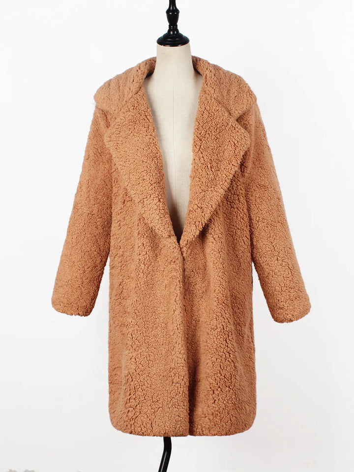 Lune London | Teddy Coat - Soft and Warm - Oversized Cut - Open Front - Long Sleeves