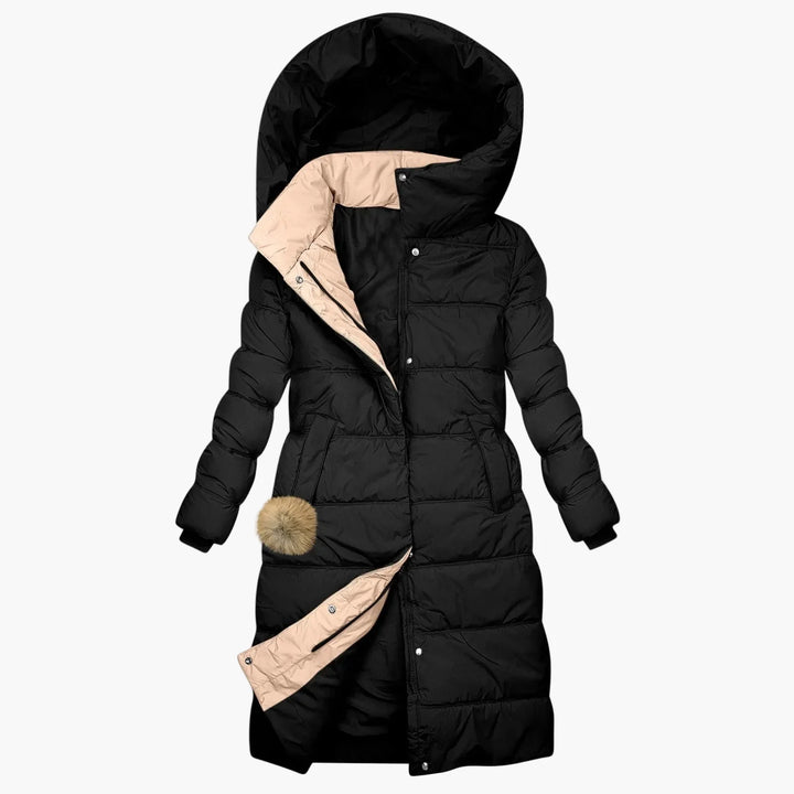 Lune London | Quilted winter coat with hood - Long down jacket and windproof for everyday and leisure