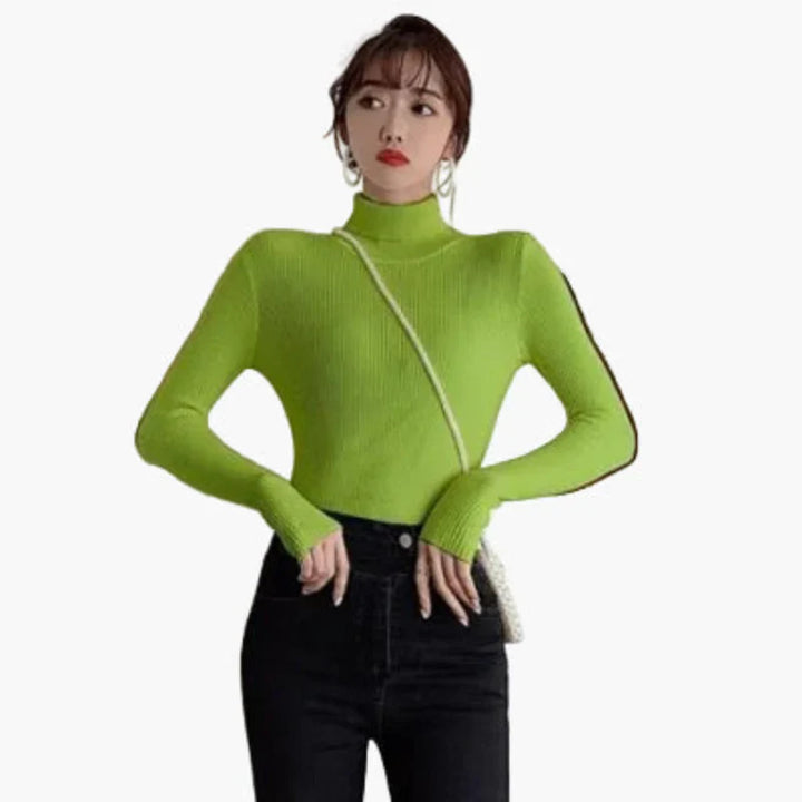 Lune London | Basic ribbed turtleneck sweater with long sleeves - Versatile autumn and winter look