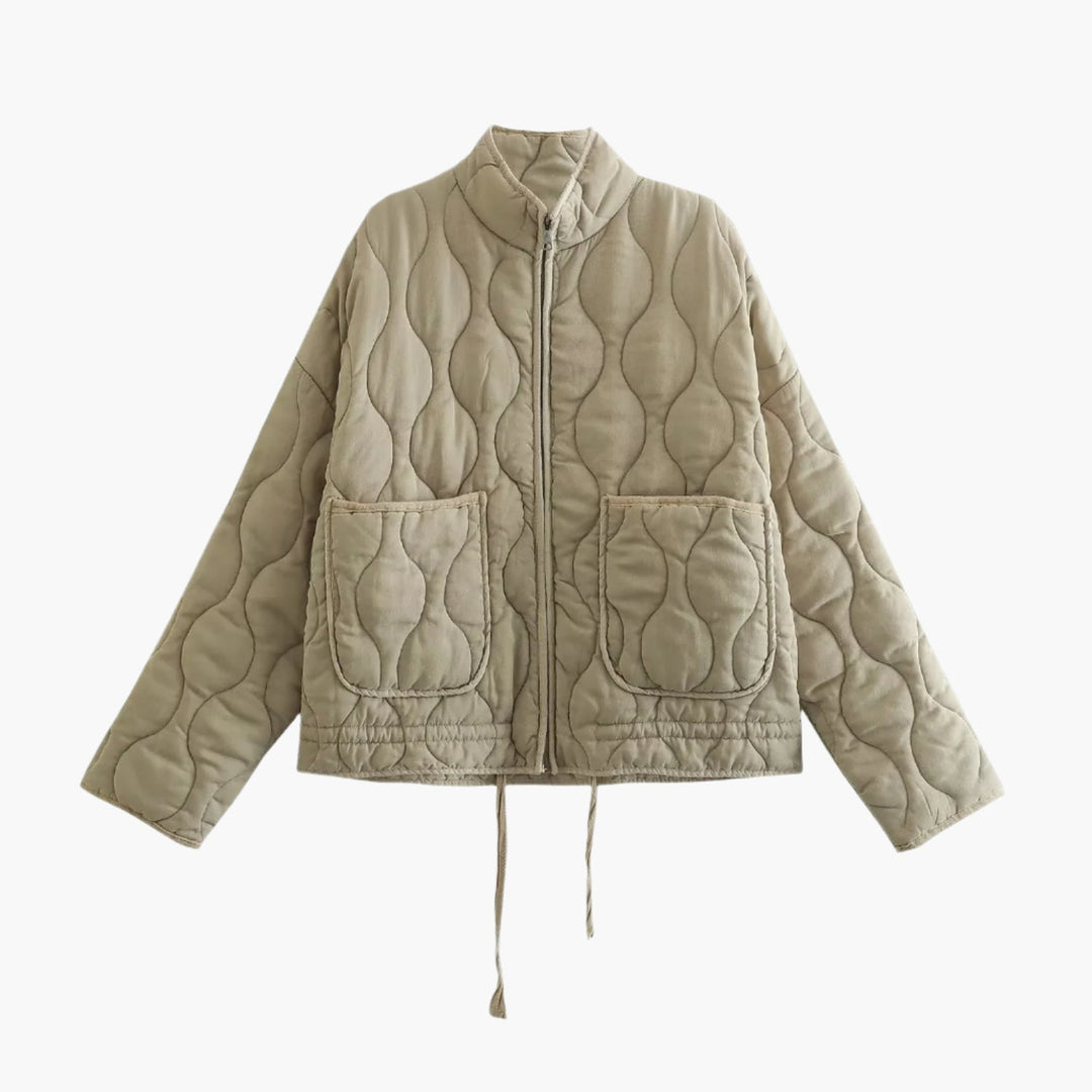 Chic und Stil | Oversized quilted winter jacket with pockets and zipper - Trendy winter jacket 2024