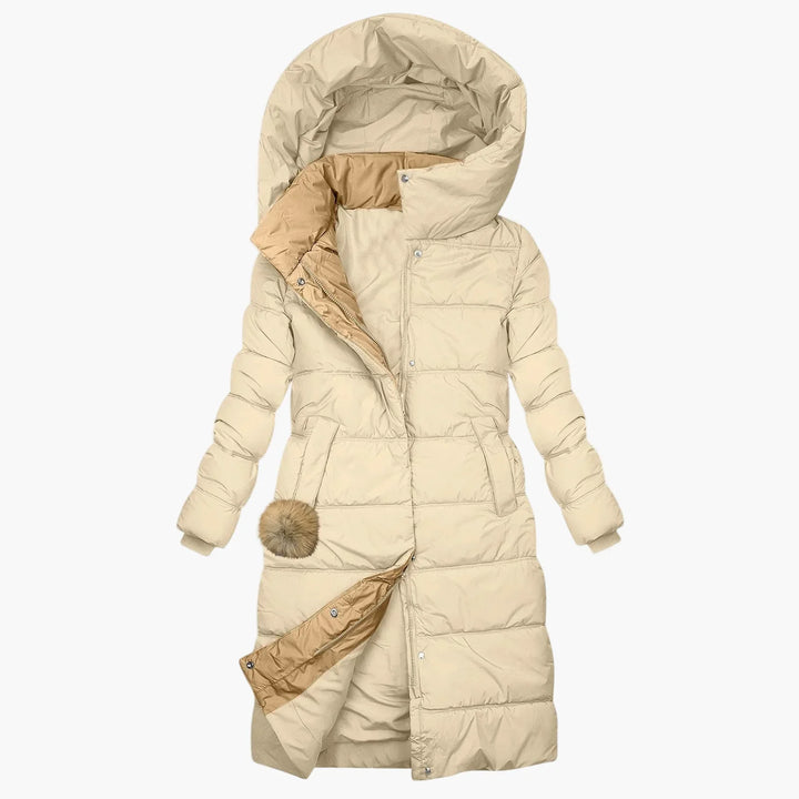 Lune London | Quilted winter coat with hood - Long down jacket and windproof for everyday and leisure