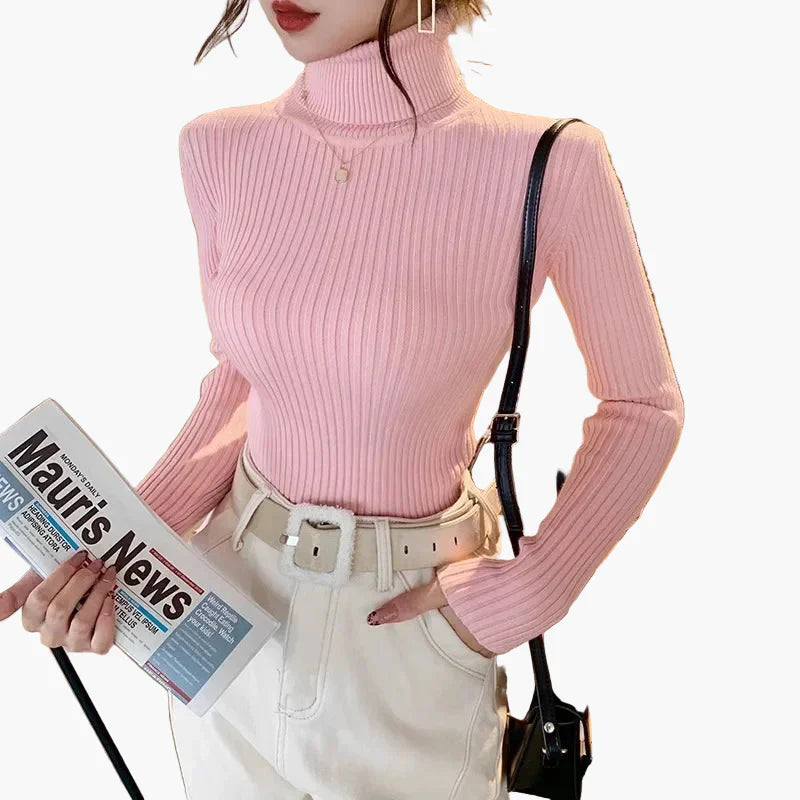Lune London | Basic ribbed turtleneck sweater with long sleeves - Versatile autumn and winter look