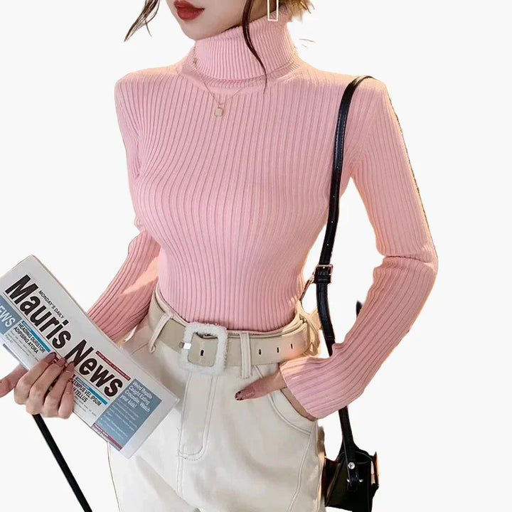 Lune London | Basic ribbed turtleneck sweater with long sleeves - Versatile autumn and winter look