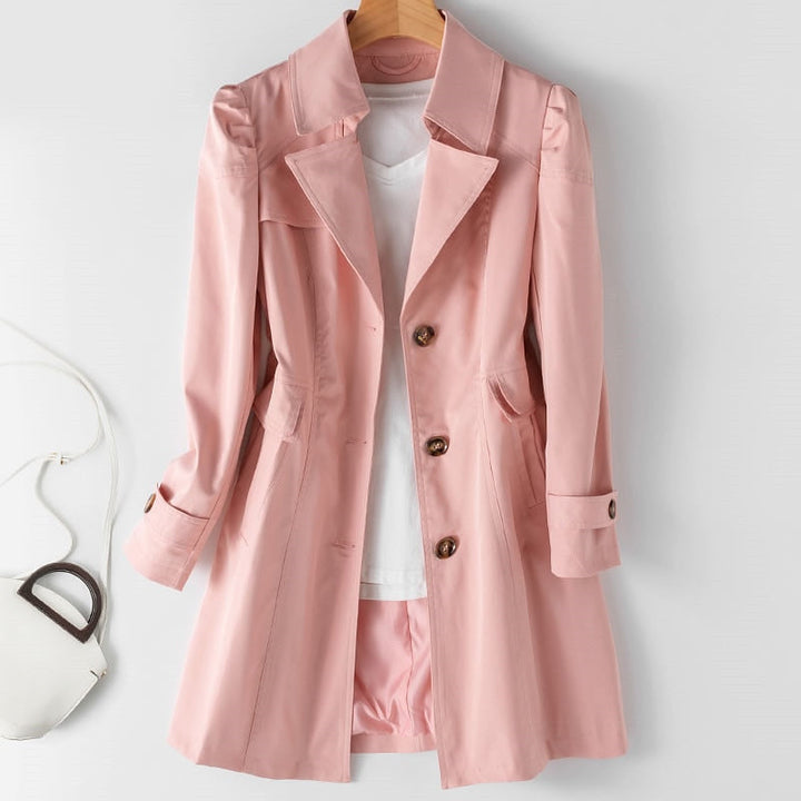 Lune London | Women's Trench Coat Autumn 2023 Trend Single-Breasted Mid-Length Trench Coat for Women