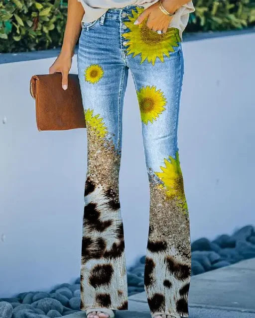 Women's Denim Flared Jeans with Trendy Cut & High Fit Lune London