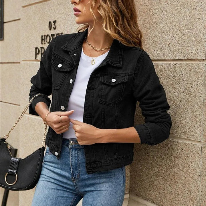 Lune London | Women's Denim Jacket - Modern - Heavyweight Denim with Button Closure and Chest Pockets - Perfect for Casual Outfits