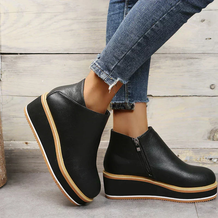 Lune London | Women's ankle boots with platform and side zipper
