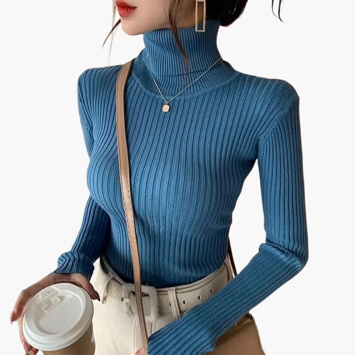 Lune London | Basic ribbed turtleneck sweater with long sleeves - Versatile autumn and winter look