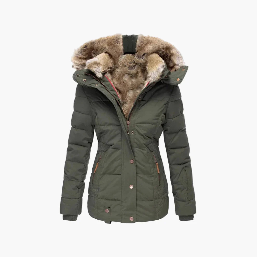 Lune London | Quilted winter jacket with hood and synthetic fur - Highlight your silhouette, ideal for cold days
