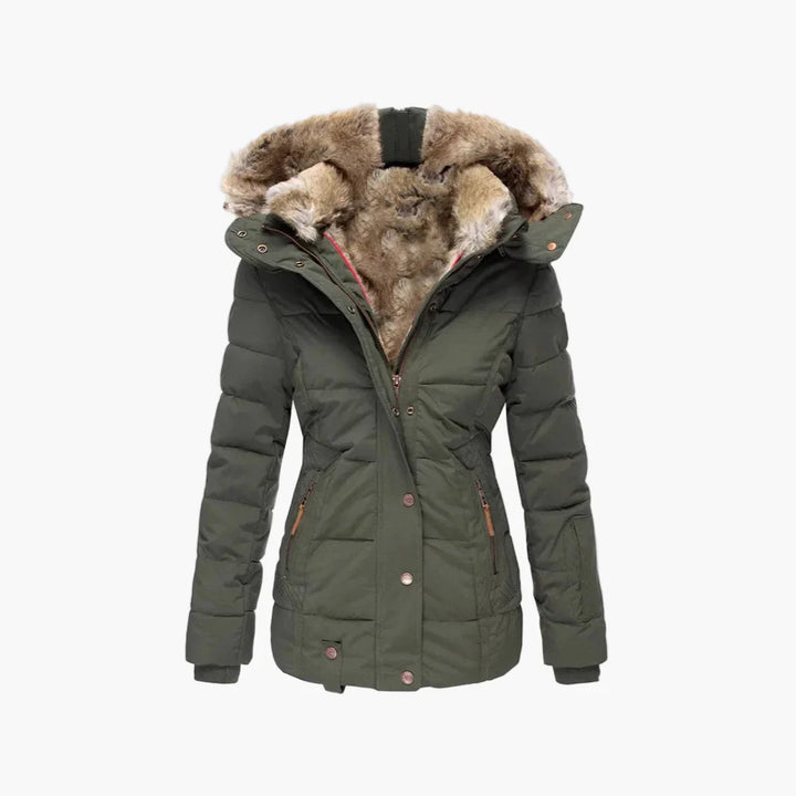 Lune London | Quilted winter jacket with hood and synthetic fur - Highlight your silhouette, ideal for cold days