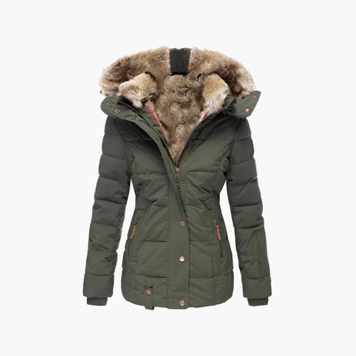 Lune London | Quilted winter jacket with hood and synthetic fur - Highlight your silhouette, ideal for cold days