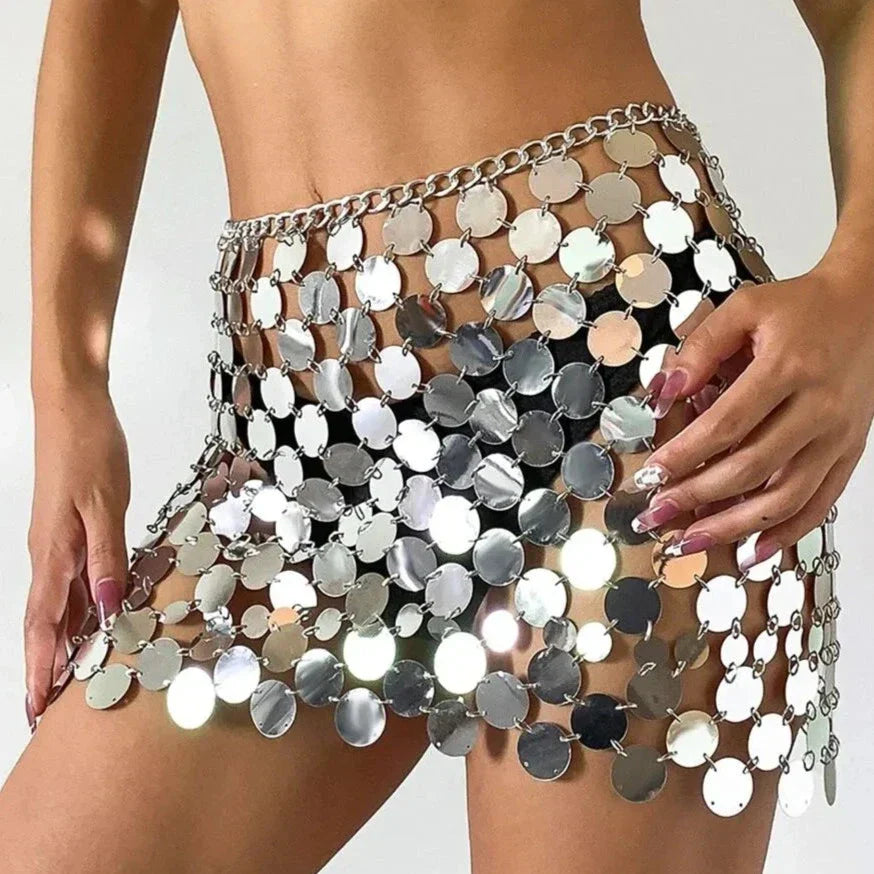 Lune London | Shiny Sequin Mini Skirt
