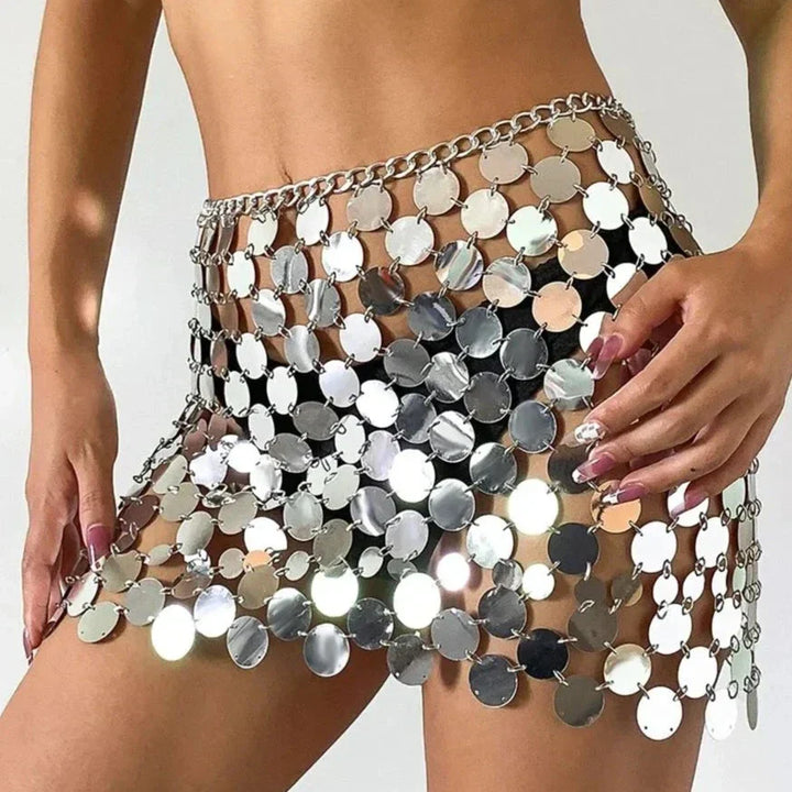 Lune London | Shiny Sequin Mini Skirt