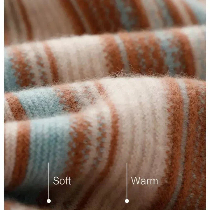 Lune London | Retro Striped Turtleneck Sweater - Trendy Winter Sweater for Daily Life and Leisure