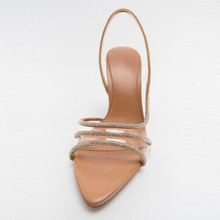 Chic und Stil | Elegant High-Heeled Sandals Stiletto Slingback Peep Toe Shoes