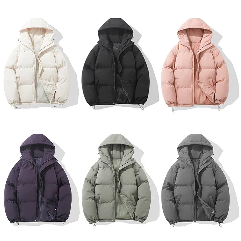 Lune London | Women's Jacket High Collar Hooded Zipper Design Cotton-Lined Jacket