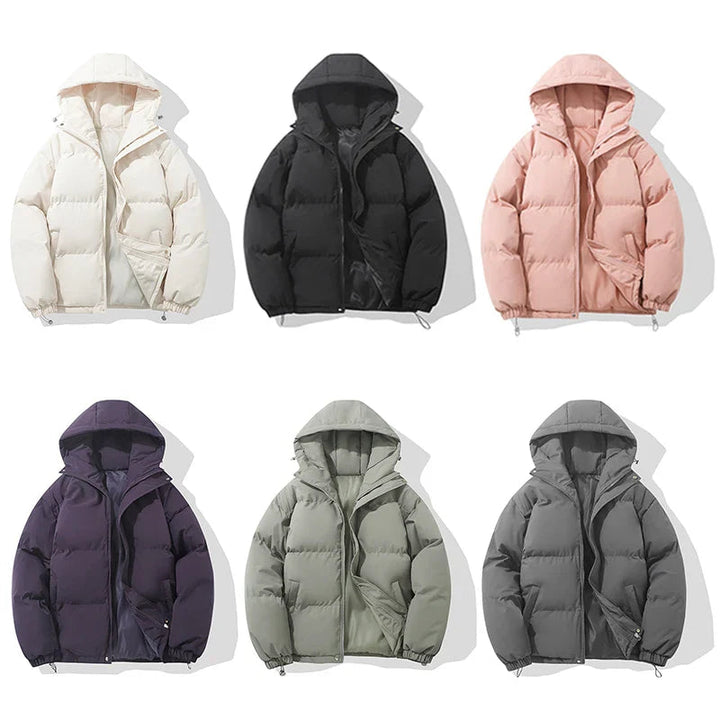Lune London | Women's Jacket High Collar Hooded Zipper Design Cotton-Lined Jacket