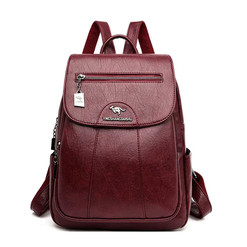 Lune London | Large Leather Backpack with Anti-Theft Protection for Women