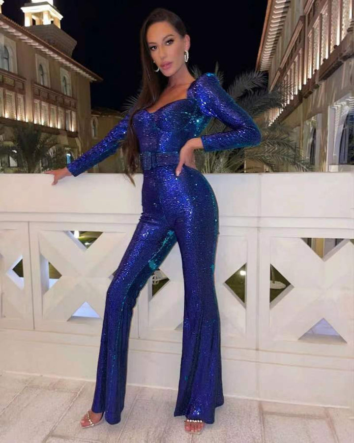 Lune London - Sequined Long Sleeve Jumpsuit